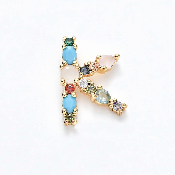 MIA - Multicolor Gem Initial Necklace