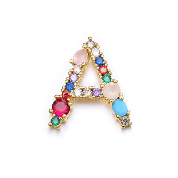 MIA - Multicolor Gem Initial Necklace