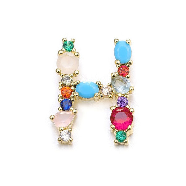 MIA - Multicolor Gem Initial Necklace