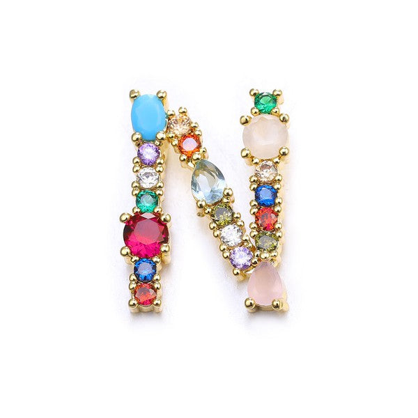 MIA - Multicolor Gem Initial Necklace