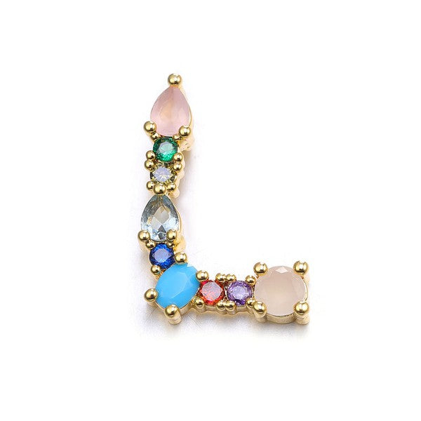 MIA - Multicolor Gem Initial Necklace