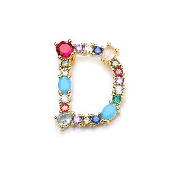 MIA - Multicolor Gem Initial Necklace