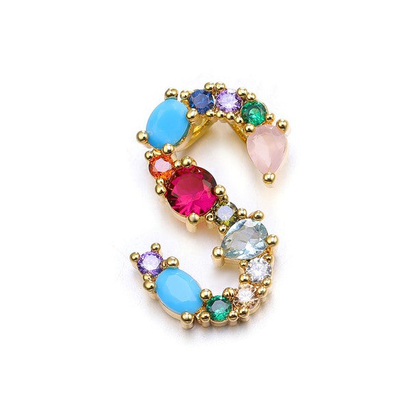 MIA - Multicolor Gem Initial Necklace