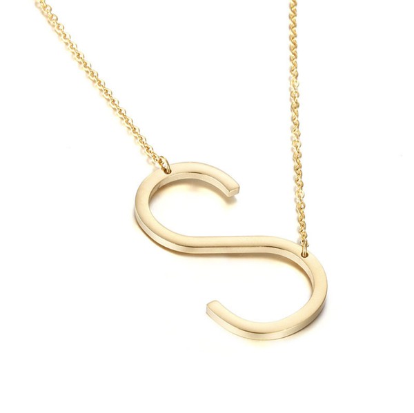 KAMI - Waterproof Stainless Steel Large Initial Necklace