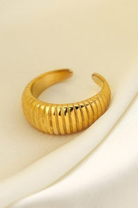 TRISH - Stainless Steel Striped Open Finger Rings