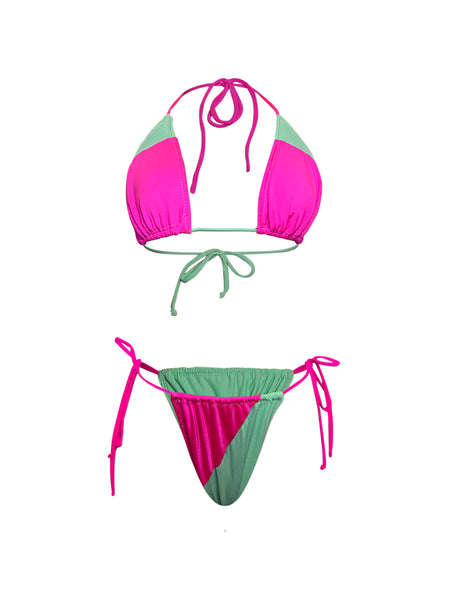 FUN-KINI | COLOR BLOCKED TWO PIECE STRING BIKINI